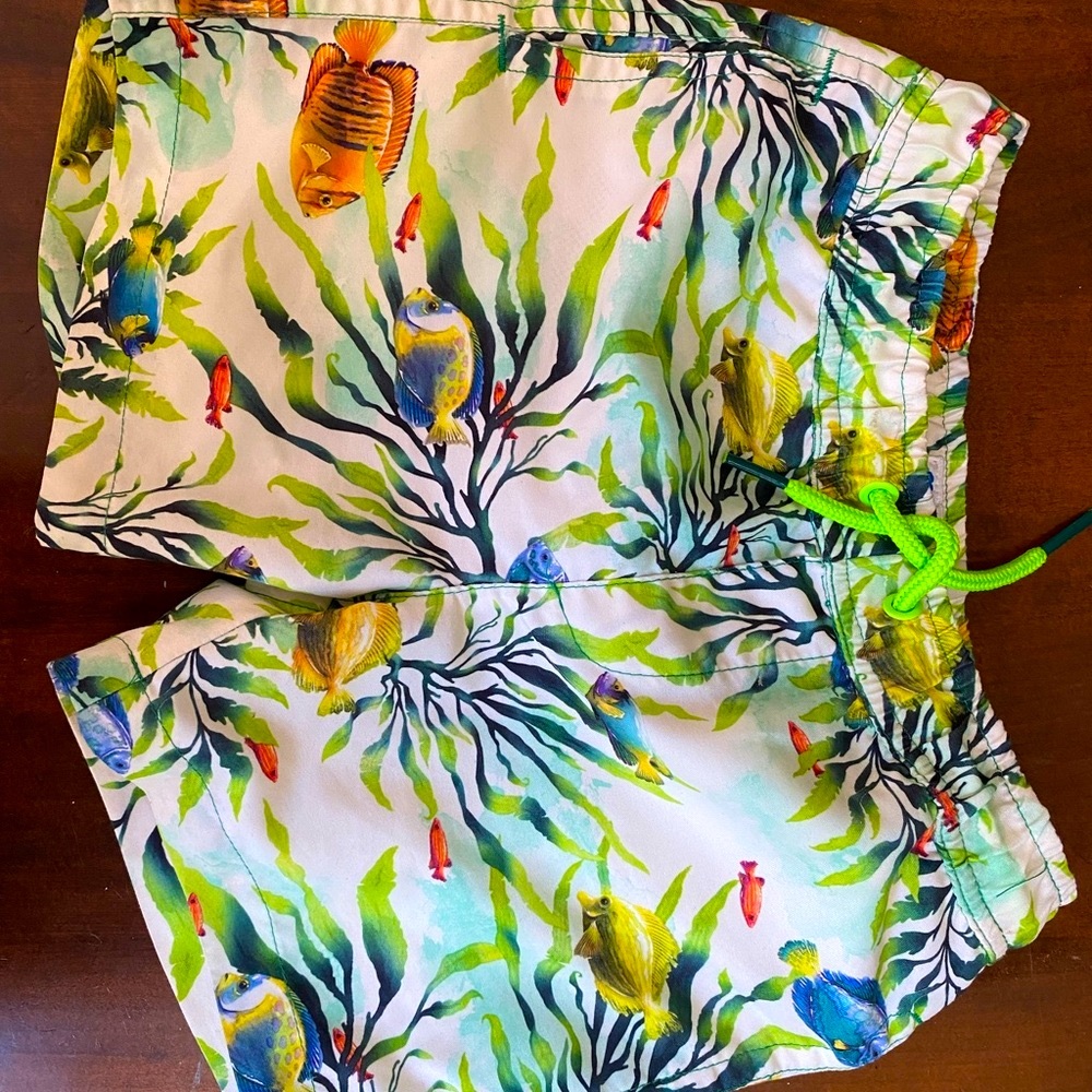 Mayoral Tropical Fish Print Swim Shorts
